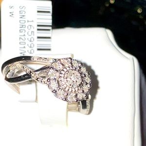10k white gold vermeil real diamond bridal engagement ring set not CZ huge sale